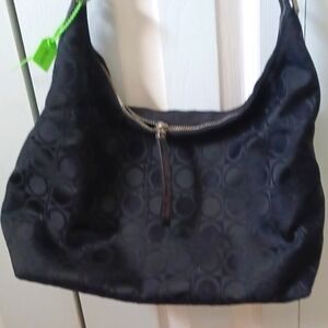 Salvatore Ferragamo Authentic Gancini Black Canvas Shoulder Bag